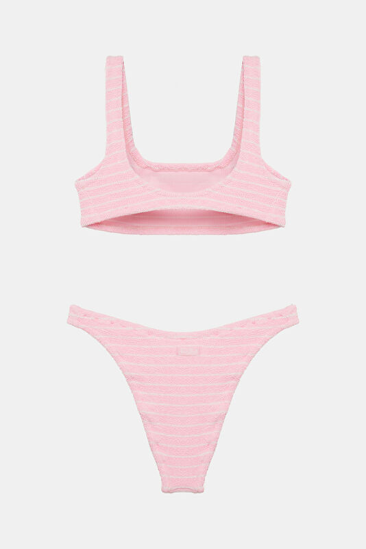 Pink Striped Women's Bikini 2