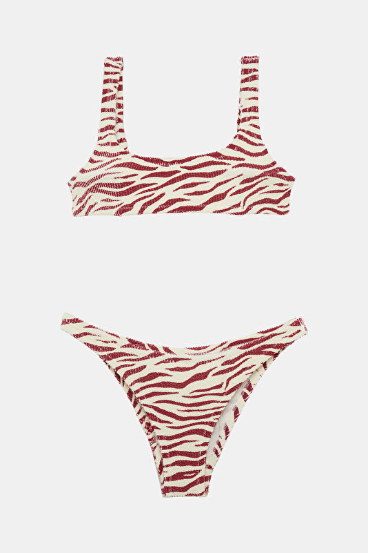 Brown Patterned Women's Bikini