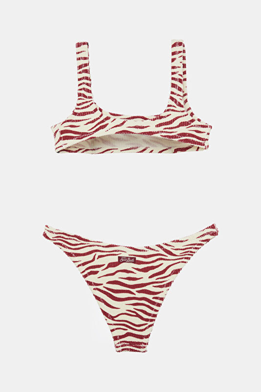 Brown Patterned Women's Bikini 2