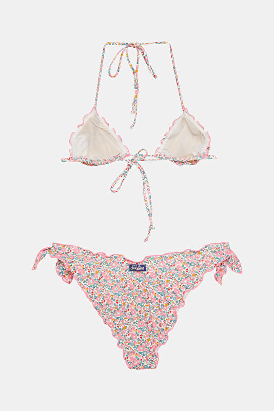 Multicolored Patterned Tie-Up Women's Bikini 2