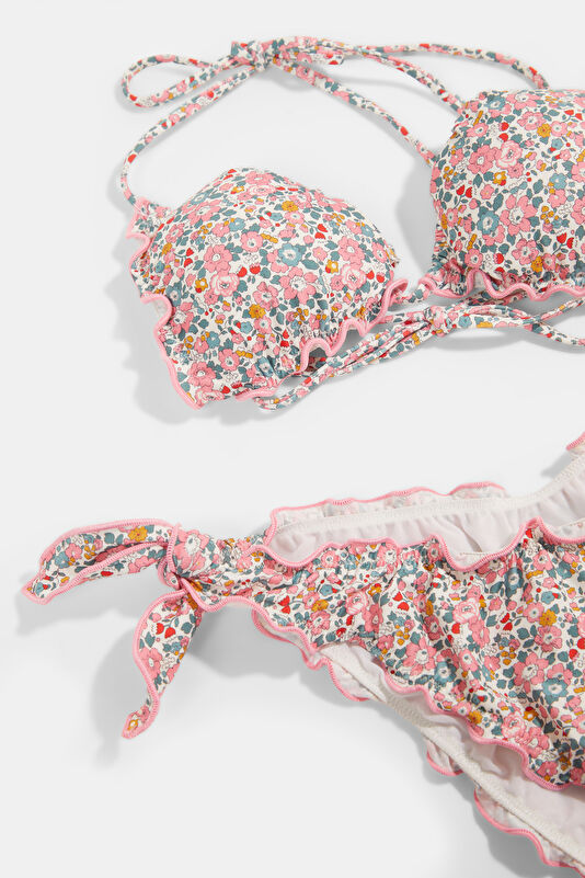 Multicolored Patterned Tie-Up Women's Bikini 3