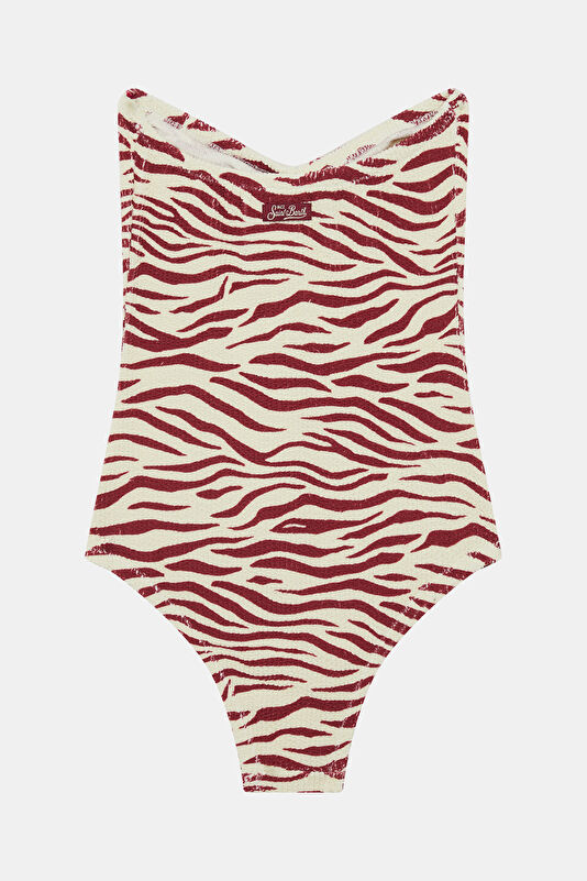 Brown Patterned Women's Swimsuit 2