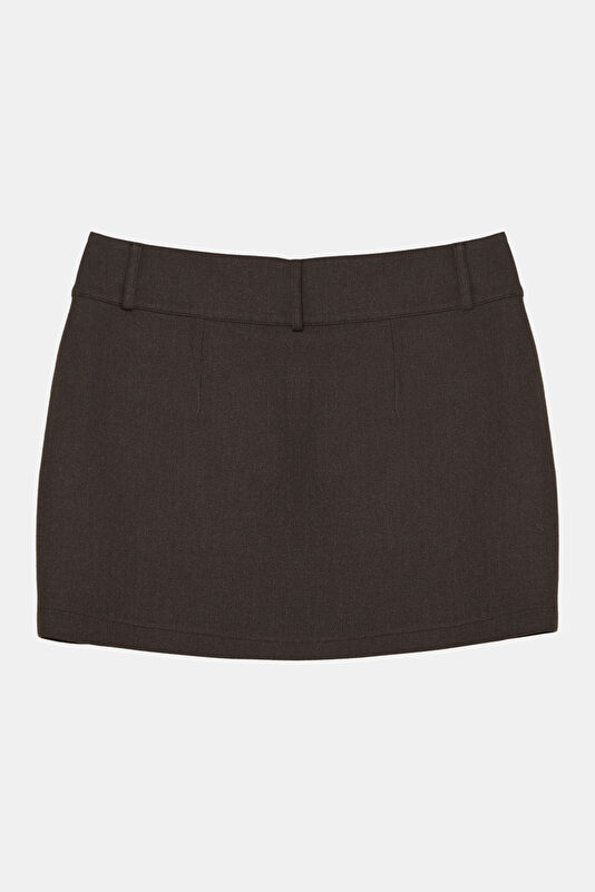 Brown Cotton-Viscose Women's Skirt 2