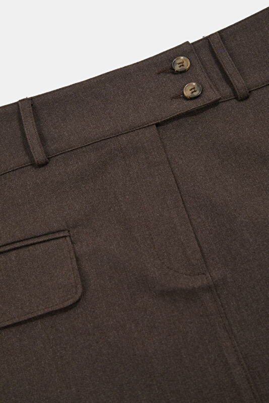 Brown Cotton-Viscose Women's Skirt 3