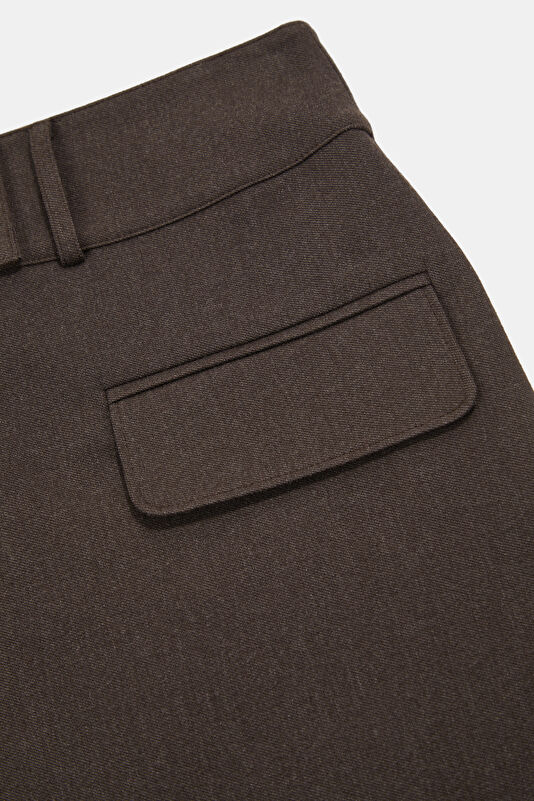 Brown Cotton-Viscose Women's Skirt 4