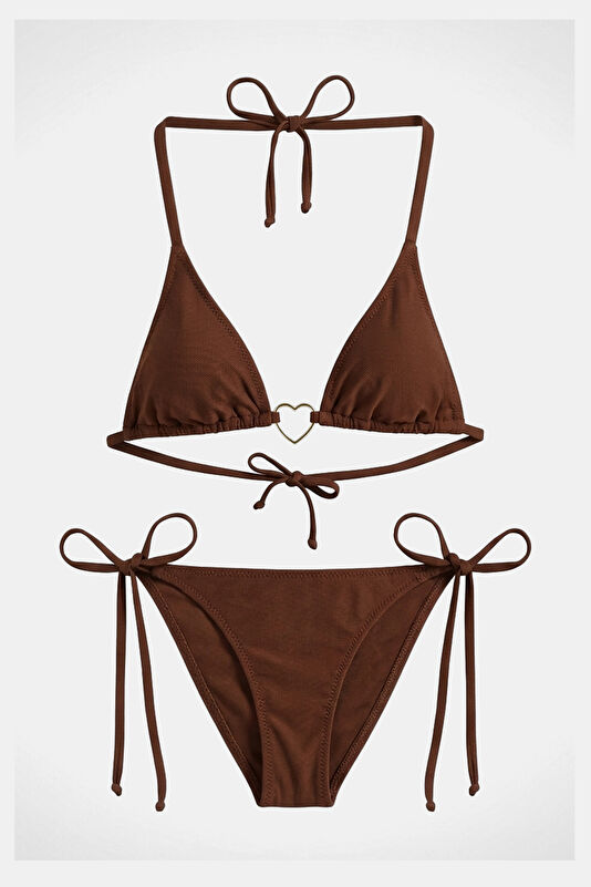 Bordo Bağcıklı Kadın Bikini