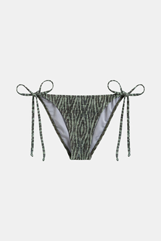 Haki Animal Figürlü Bağcıklı Kadın Bikini 3