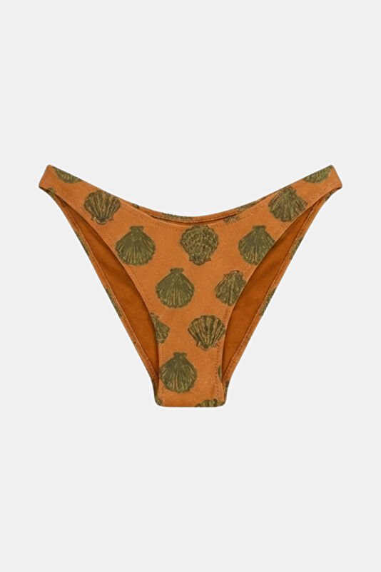 Turuncu Desenli Bağcıklı Kadın Bikini 3
