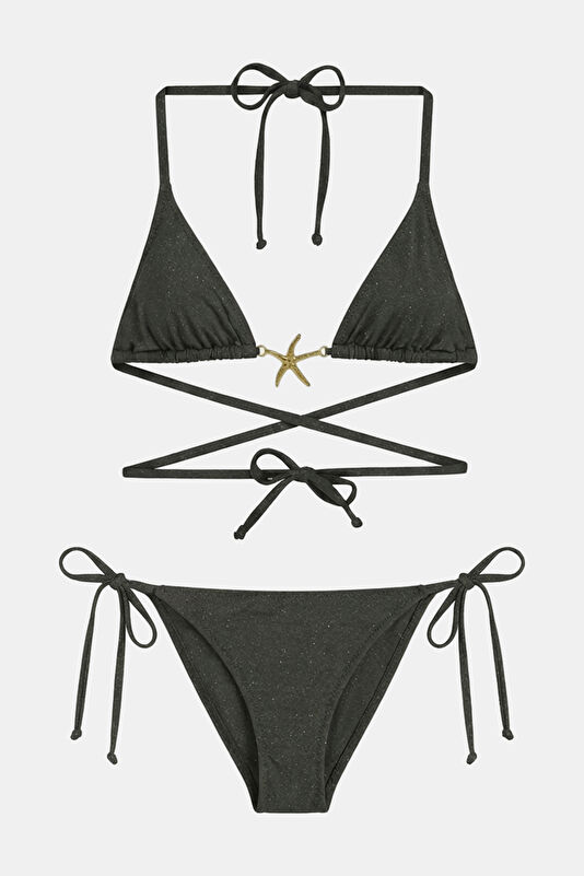 Antrasit Bağcıklı Kadın Bikini