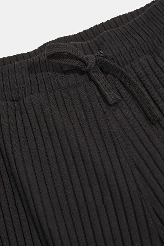 Black Cotton-Elastane Men's Shorts 3