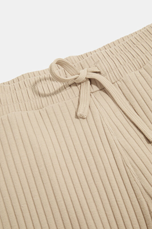 Beige Cotton Elastane Men's Shorts 3