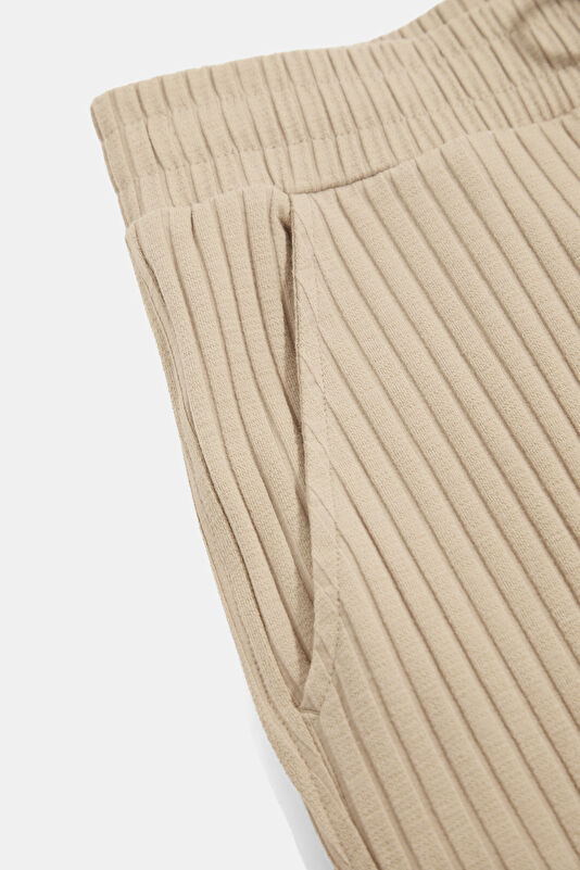 Beige Cotton Elastane Men's Shorts 4