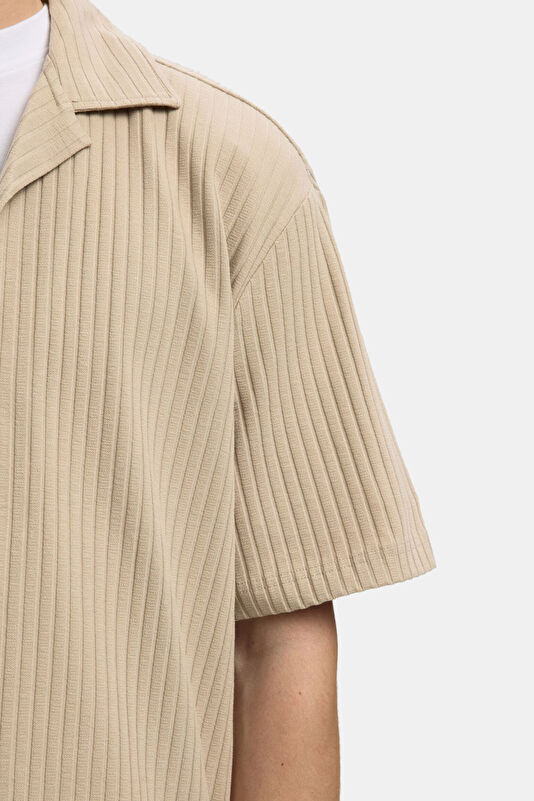 Beige Men's Shirt (Relaxed Fit) 2