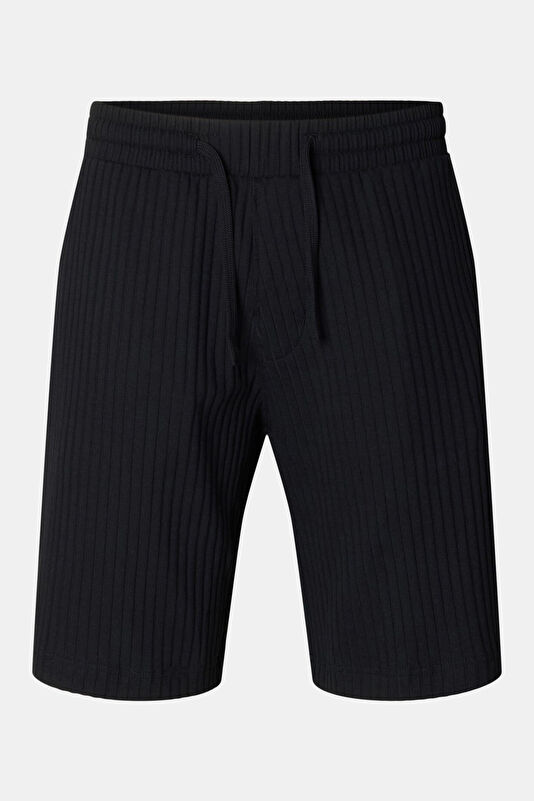 Black Cotton-Elastane Men's Shorts