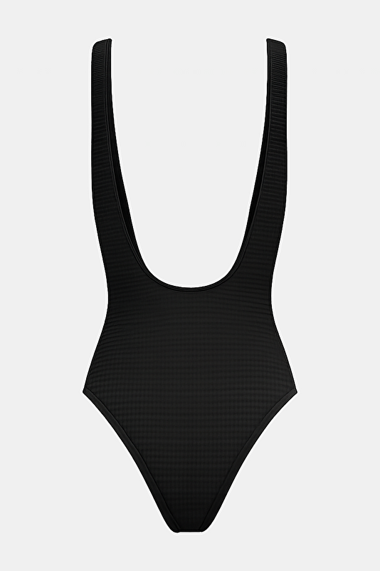 Black Lace-Up Women's Swimsuit 2