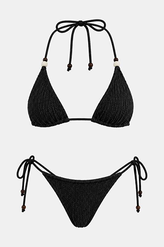 Black Lace-Up Women's Bikini
