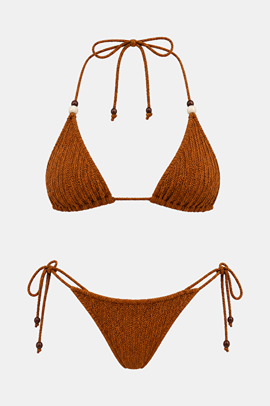Mustard Lace-Up Women's Bikini
