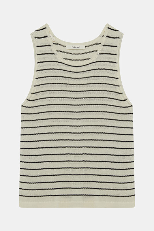 Cream Sleeveless Blouse for Women