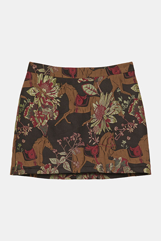 Multicolor Patterned Women's Skirt