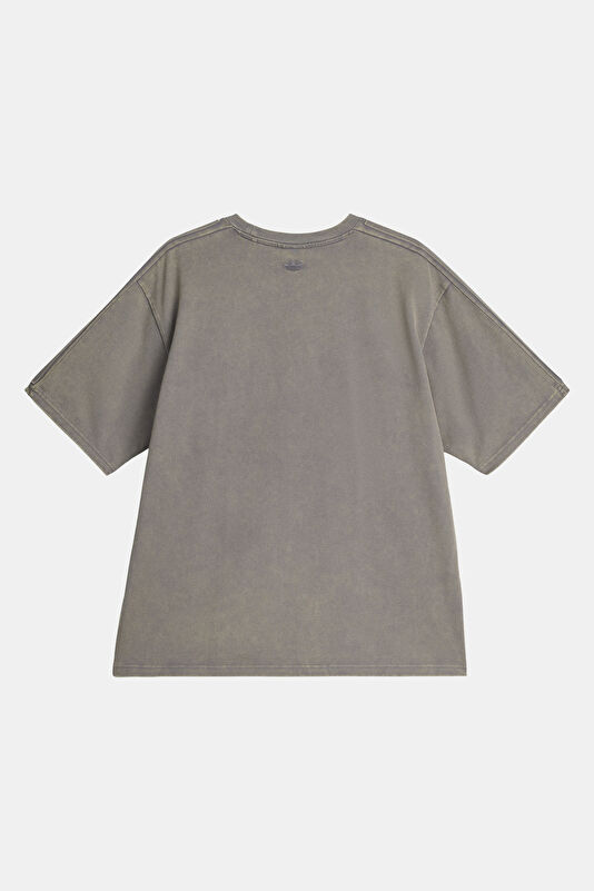 Gri Bisiklet Yaka Kadın T-Shirt 2