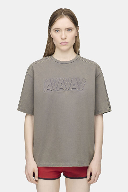 Gri Bisiklet Yaka Kadın T-Shirt 3