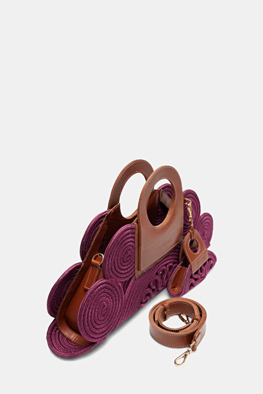 Burgundy Straw Bag 2