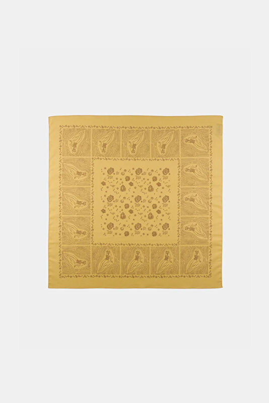 Sarı Desenli Koton Bandana