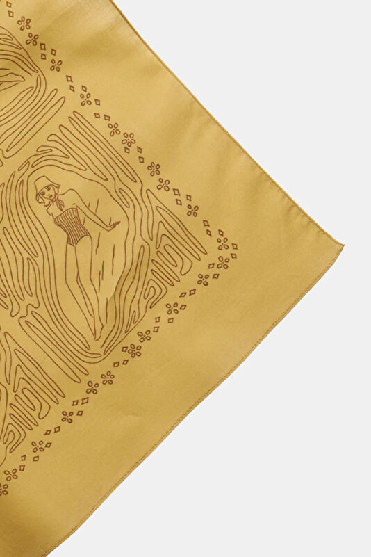 Sarı Desenli Koton Bandana 2