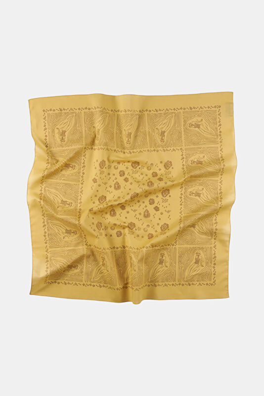 Sarı Desenli Koton Bandana 3