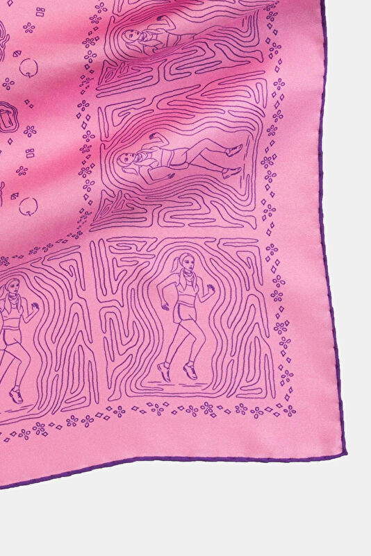 Pembe Desenli Koton Bandana 3