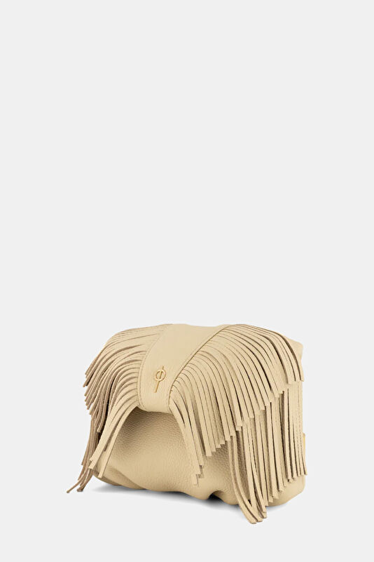 Fringe Leda Beige Bag