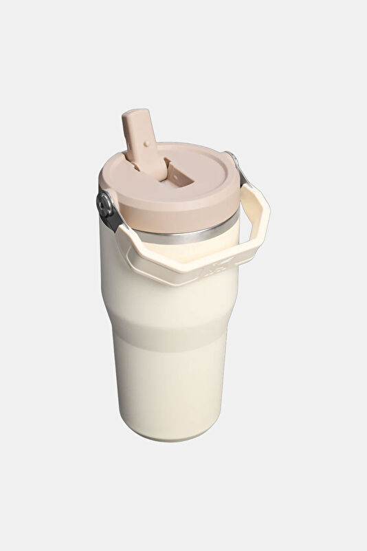 The IceFlow Flip Straw 2.0 Tumbler 0.59L / 20oz Cream Thermos 2