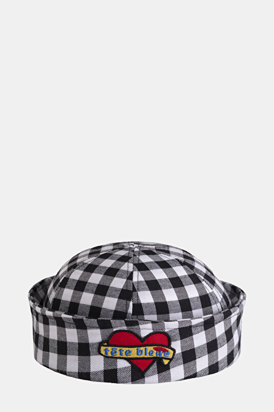 White Check Hat
