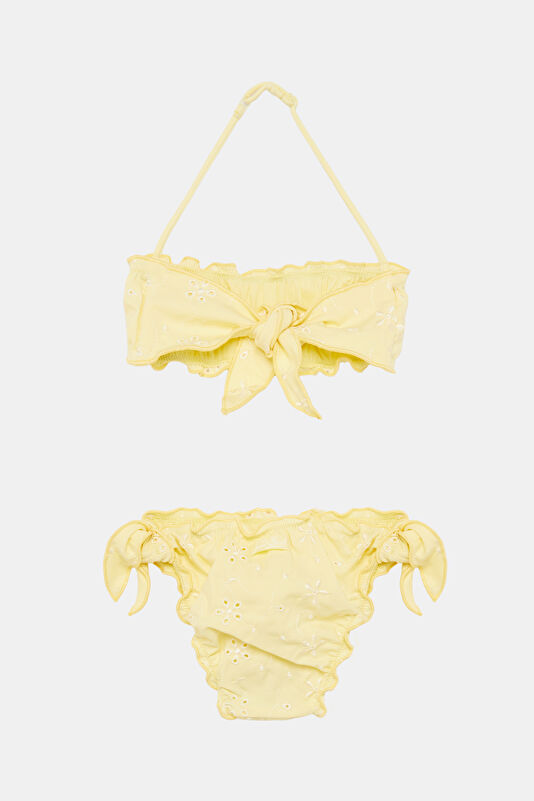 Yellow Patterned Children's Bikini 2