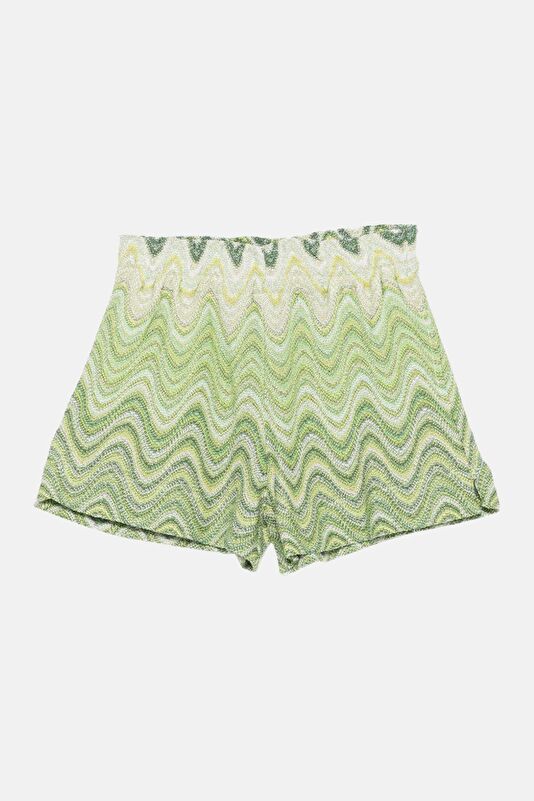 Green Viscose Kids Shorts