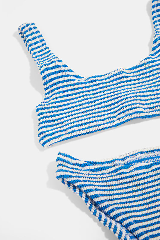 Saks Desenli Çocuk Bikini 3