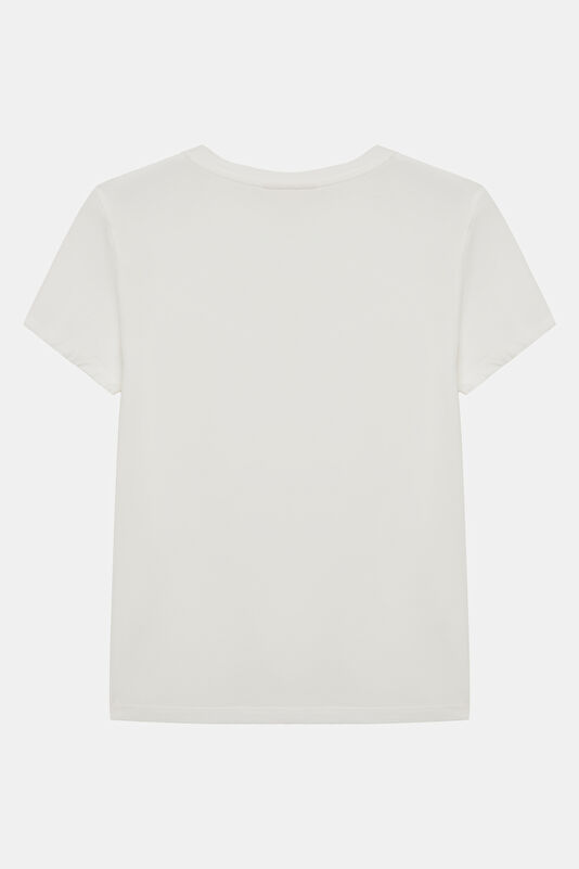 Beyaz Bisiklet Yaka Çocuk T-Shirt 2