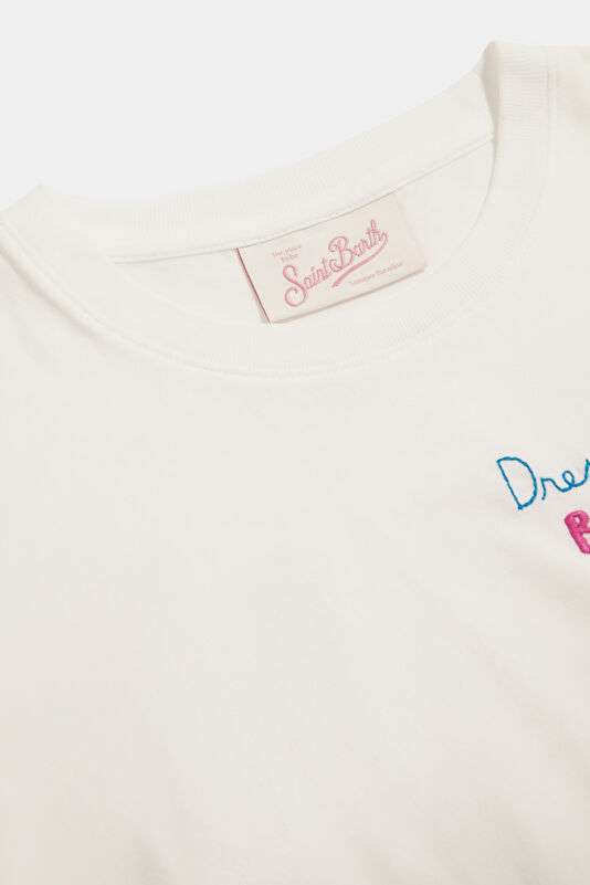 Beyaz Bisiklet Yaka Çocuk T-Shirt 3