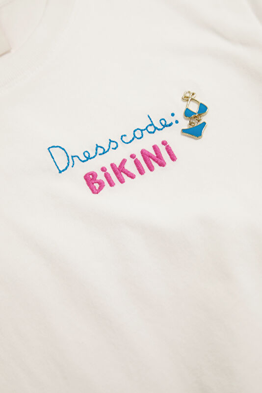 Beyaz Bisiklet Yaka Çocuk T-Shirt 4
