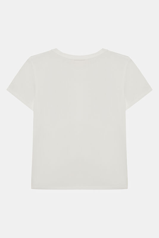Beyaz Bisiklet Yaka Çocuk T-Shirt 2