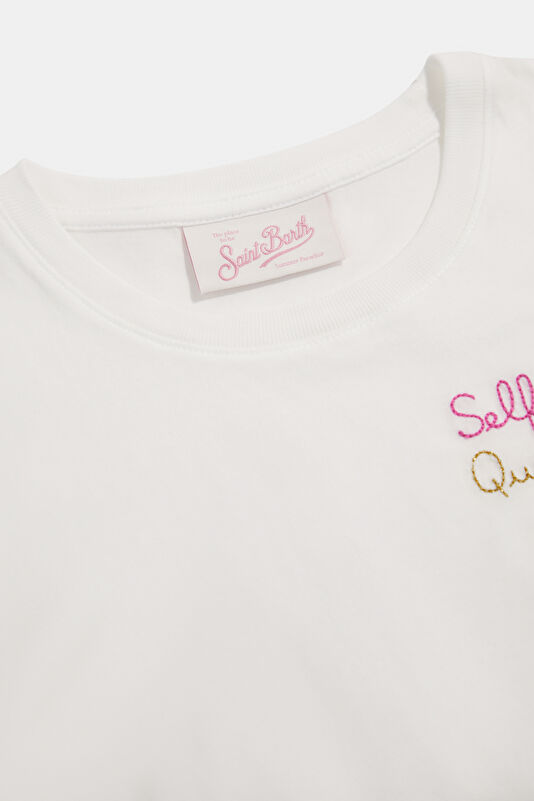 Beyaz Bisiklet Yaka Çocuk T-Shirt 3
