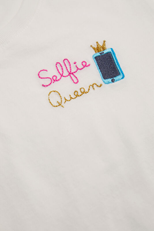 Beyaz Bisiklet Yaka Çocuk T-Shirt 4
