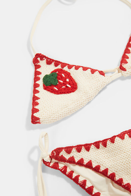 Kırmızı Desenli Çocuk Bikini 3