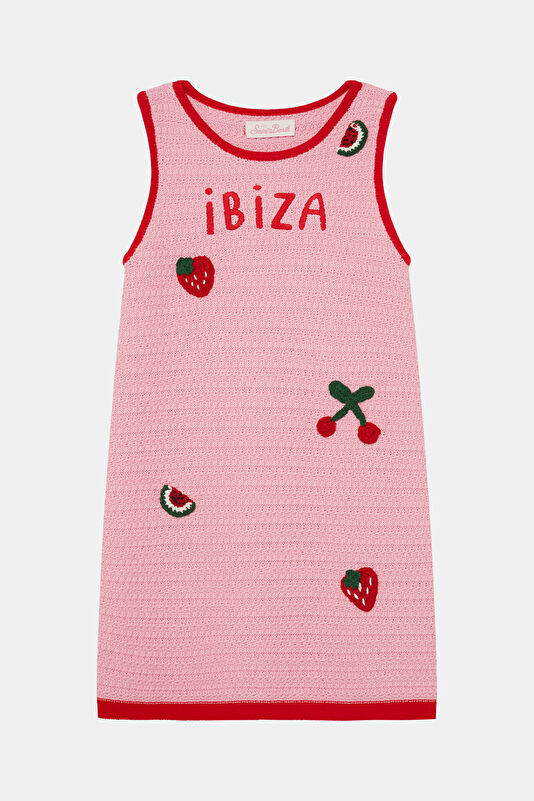 Red Patterned Mini Children's Dress