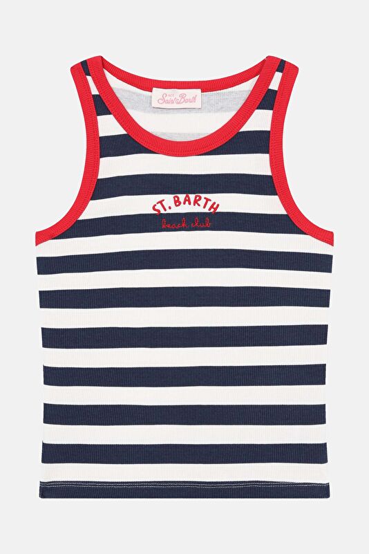 Navy Sleeveless Kids Blouse