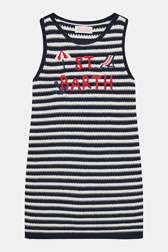 Navy Patterned Mini Children's Dress