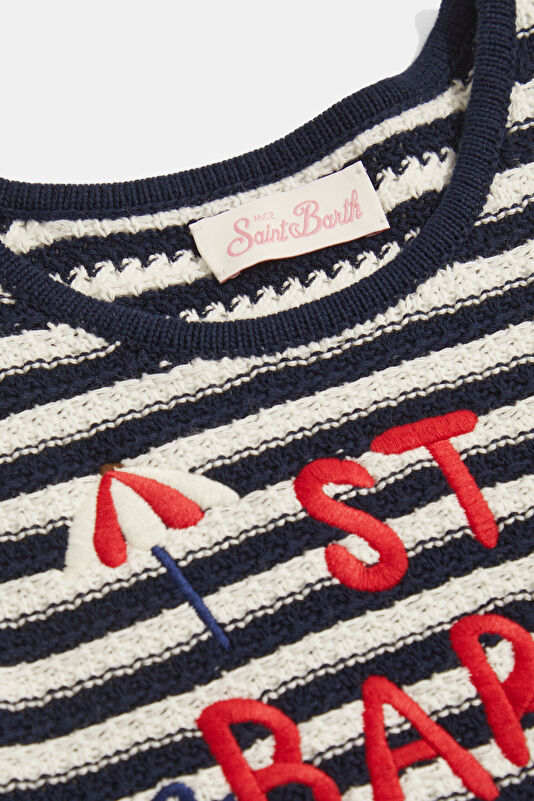 Navy Patterned Mini Children's Dress 3