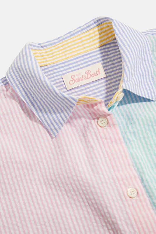 Blue Patterned Kids Shirt 3