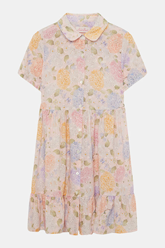 Light Pink Patterned Kids Dress