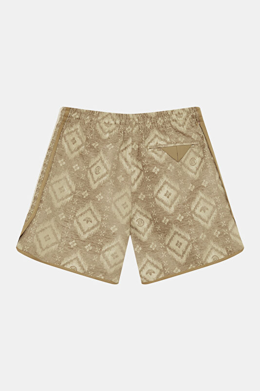 Beige Patterned Men's Shorts 2
